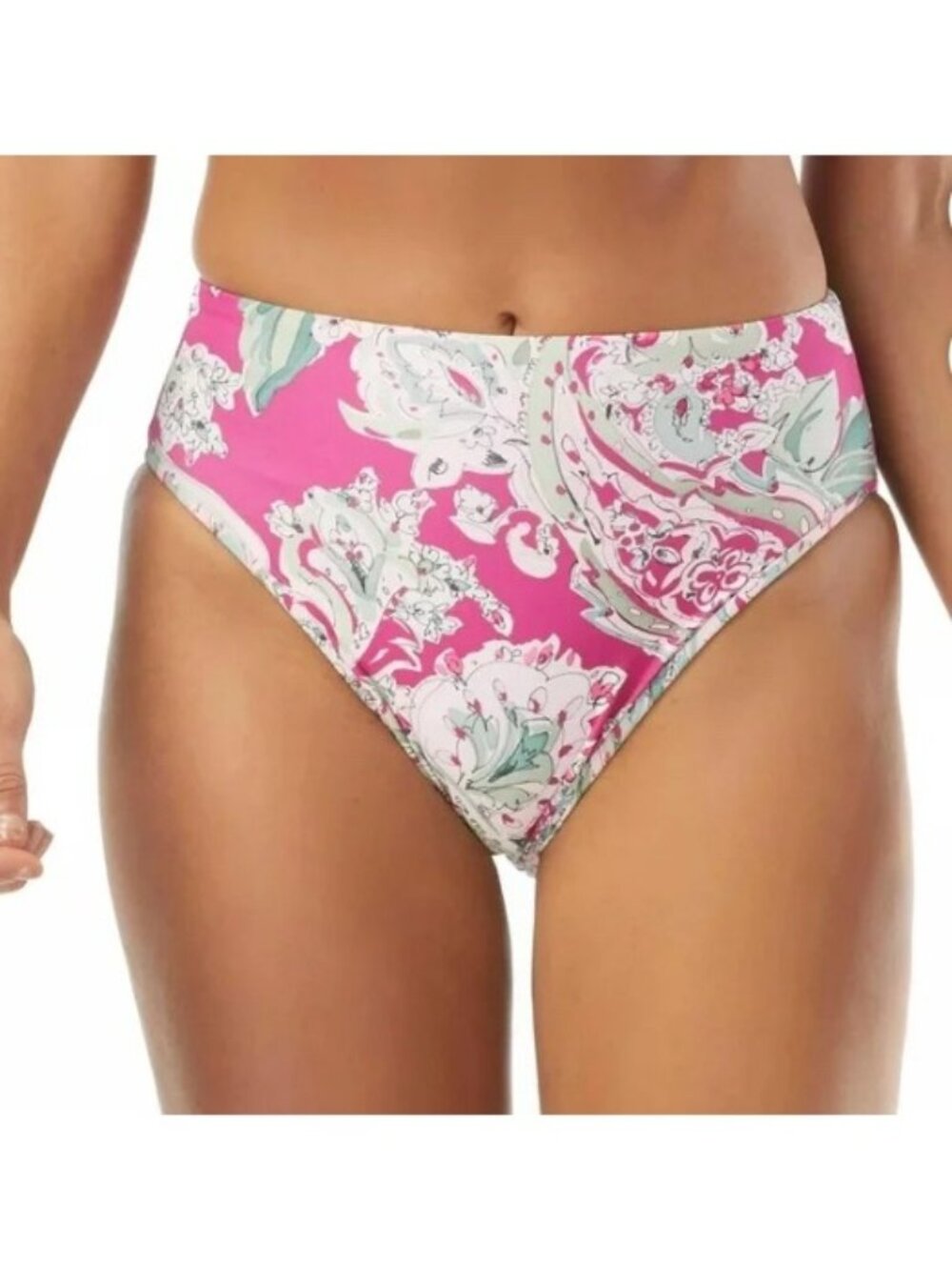 Carmen Marc Valvo Multi Printed Reversible Bikini Swim Bottom Multi Size L NWT